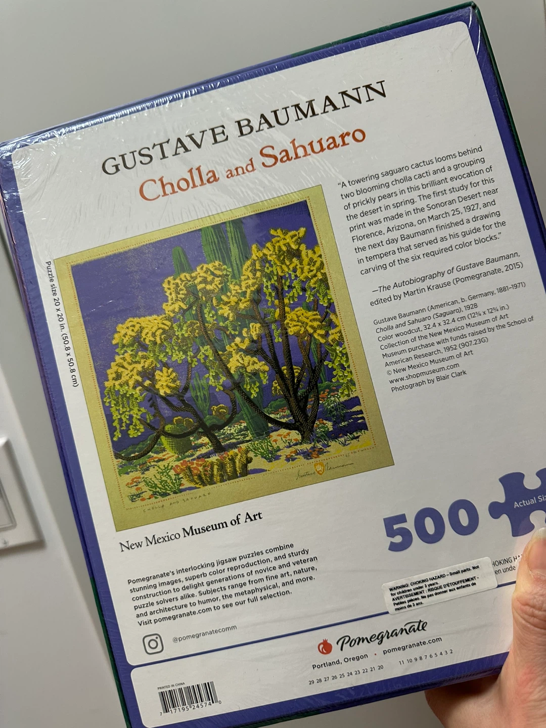 🆕 GUSTAVE BAUMANN Cholla and Sahuaro 500 Piece Puzzle - photo 2