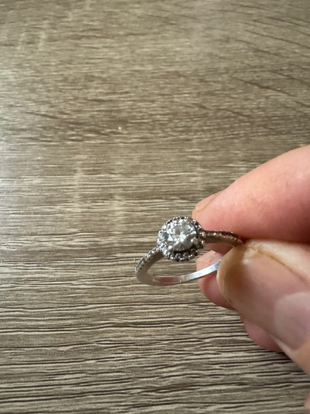 Sterling Silver 925 Halo Ring with Cubic Zirconia 🏆  .  size 7