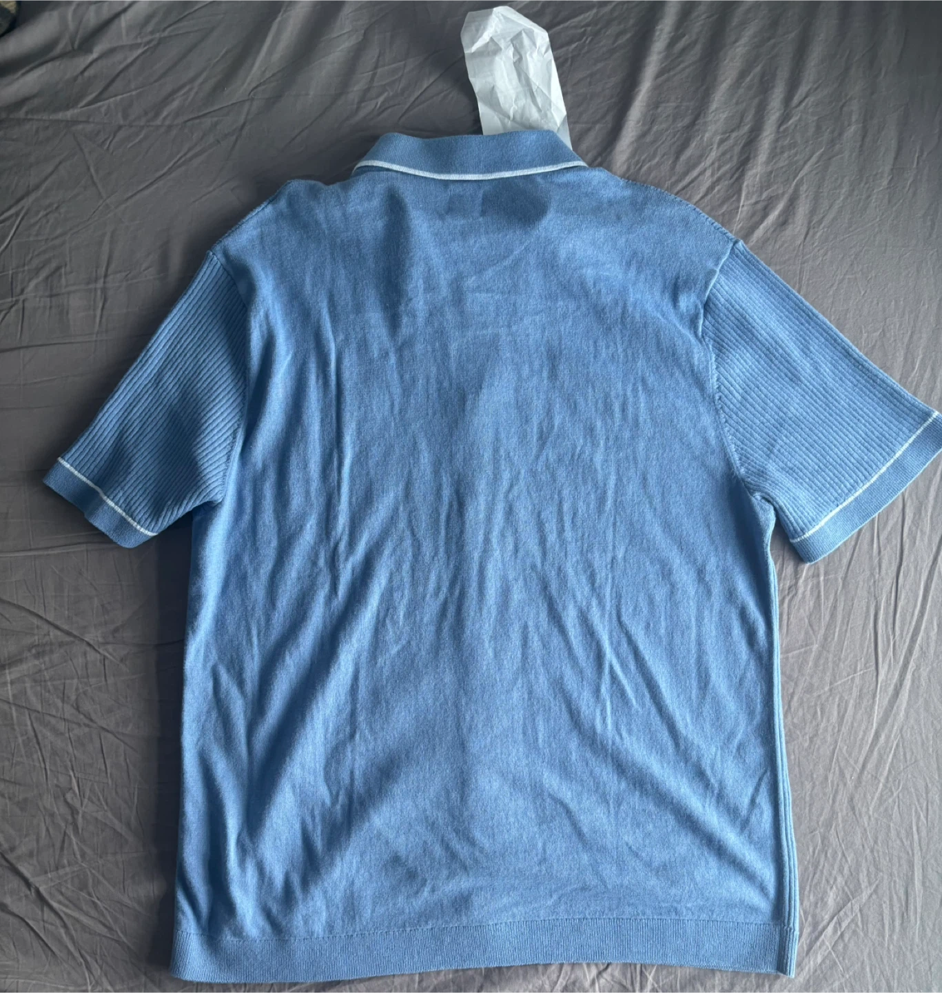 GAP Blue Knit Button-Up Shirt - photo 2
