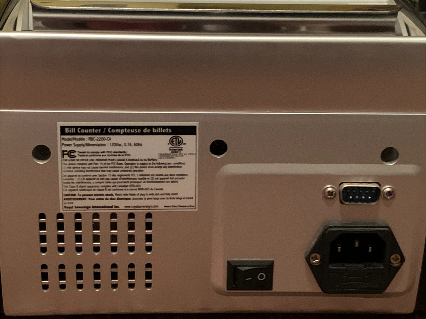 Royal Sovereign electric bill counter / counterfeit detector - photo 2