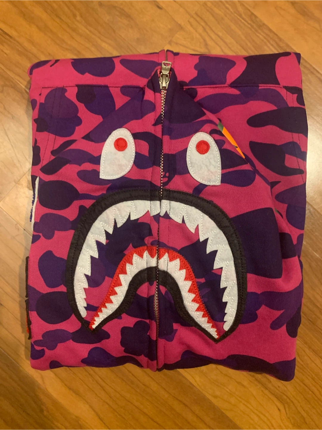 A Bathing Ape BAPE Full Zip Hoodie Pink Purple Camo Shark - photo 3