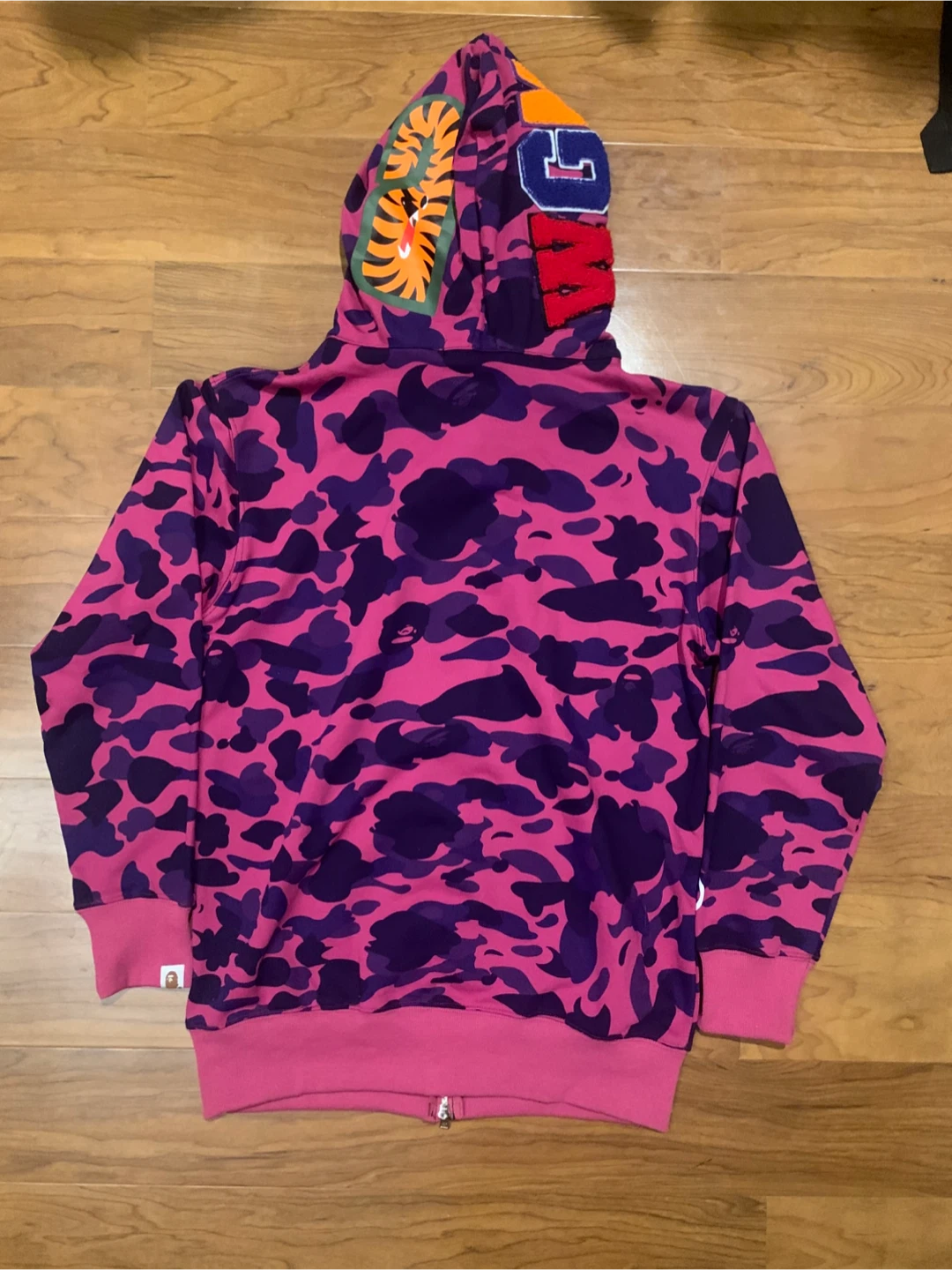A Bathing Ape BAPE Full Zip Hoodie Pink Purple Camo Shark - photo 2