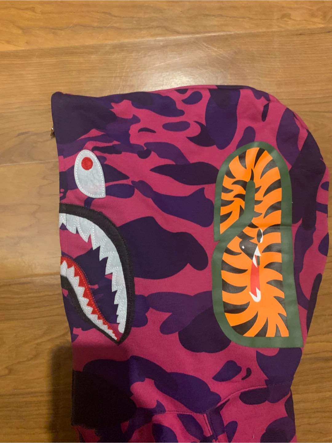 A Bathing Ape BAPE Full Zip Hoodie Pink Purple Camo Shark - photo 5