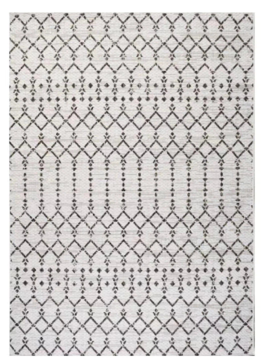 Moroccan  Cream/Black 3 ft. x 5 ft. Indoor/Outdoor Area Rug - photo 2