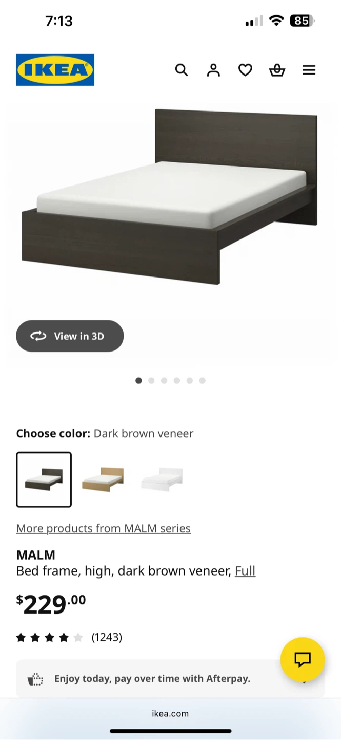 IKEA MALM Bed Frame - Dark Brown/ Black
