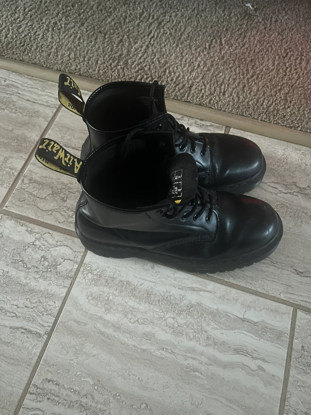 Dr. Martens Black Leather Boots Size 9 US