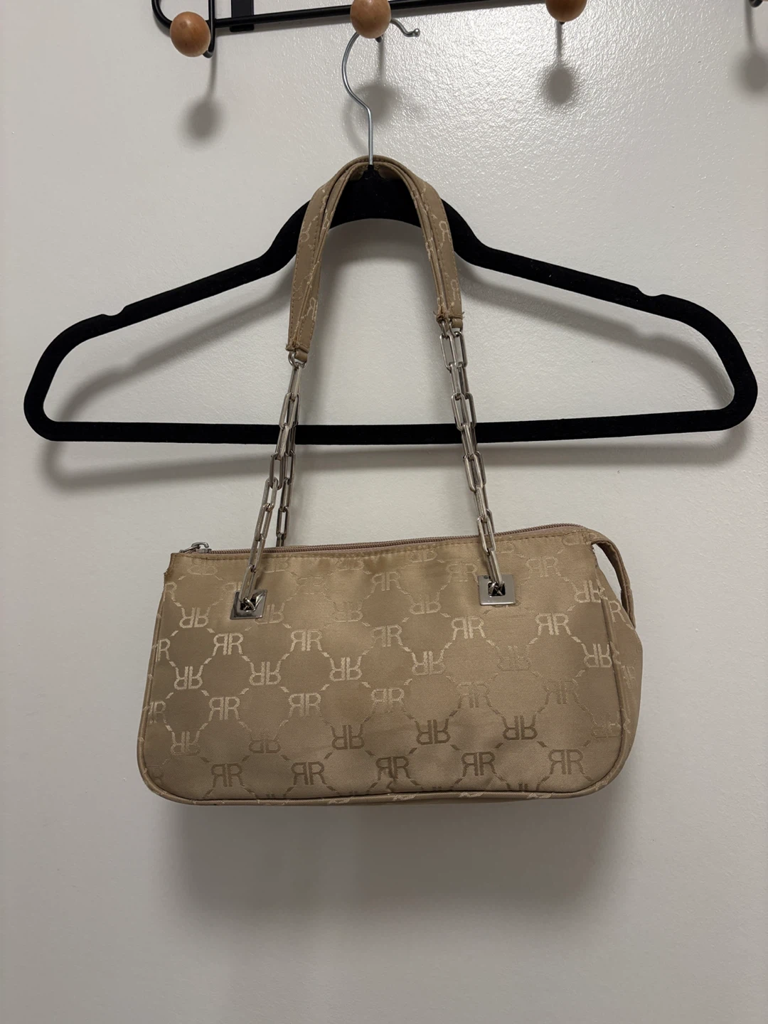 Tan Monogram Shoulder Bag with Chain Strap
