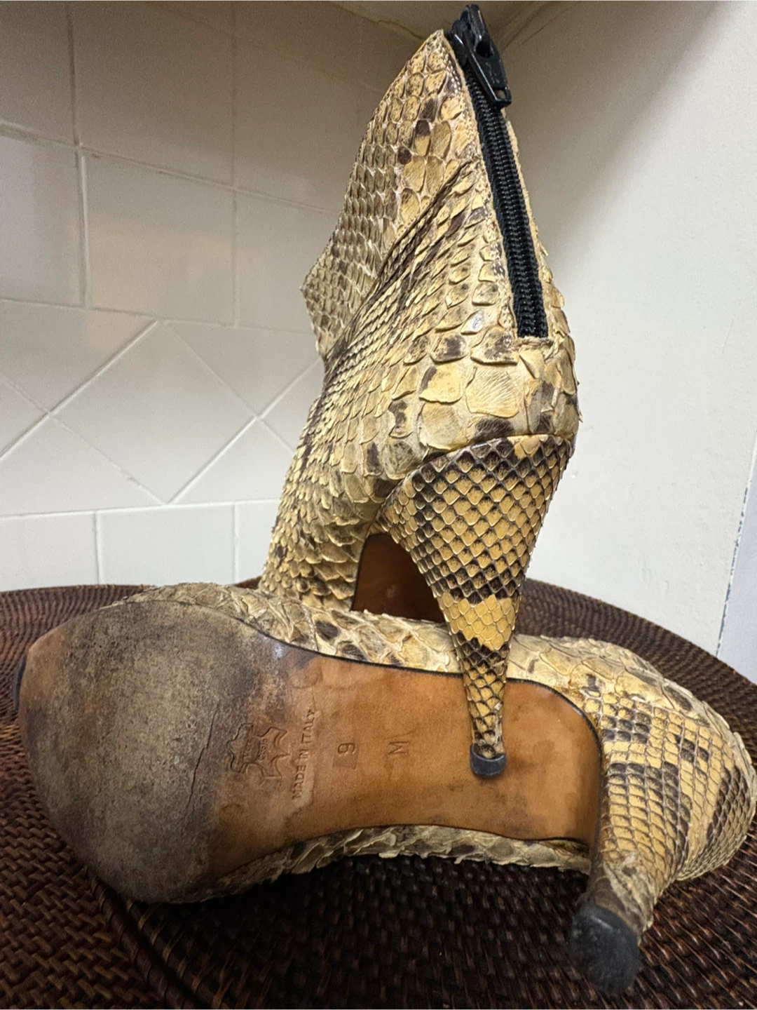 Italian Snakeskin Heeled Ankle Boots - photo 3
