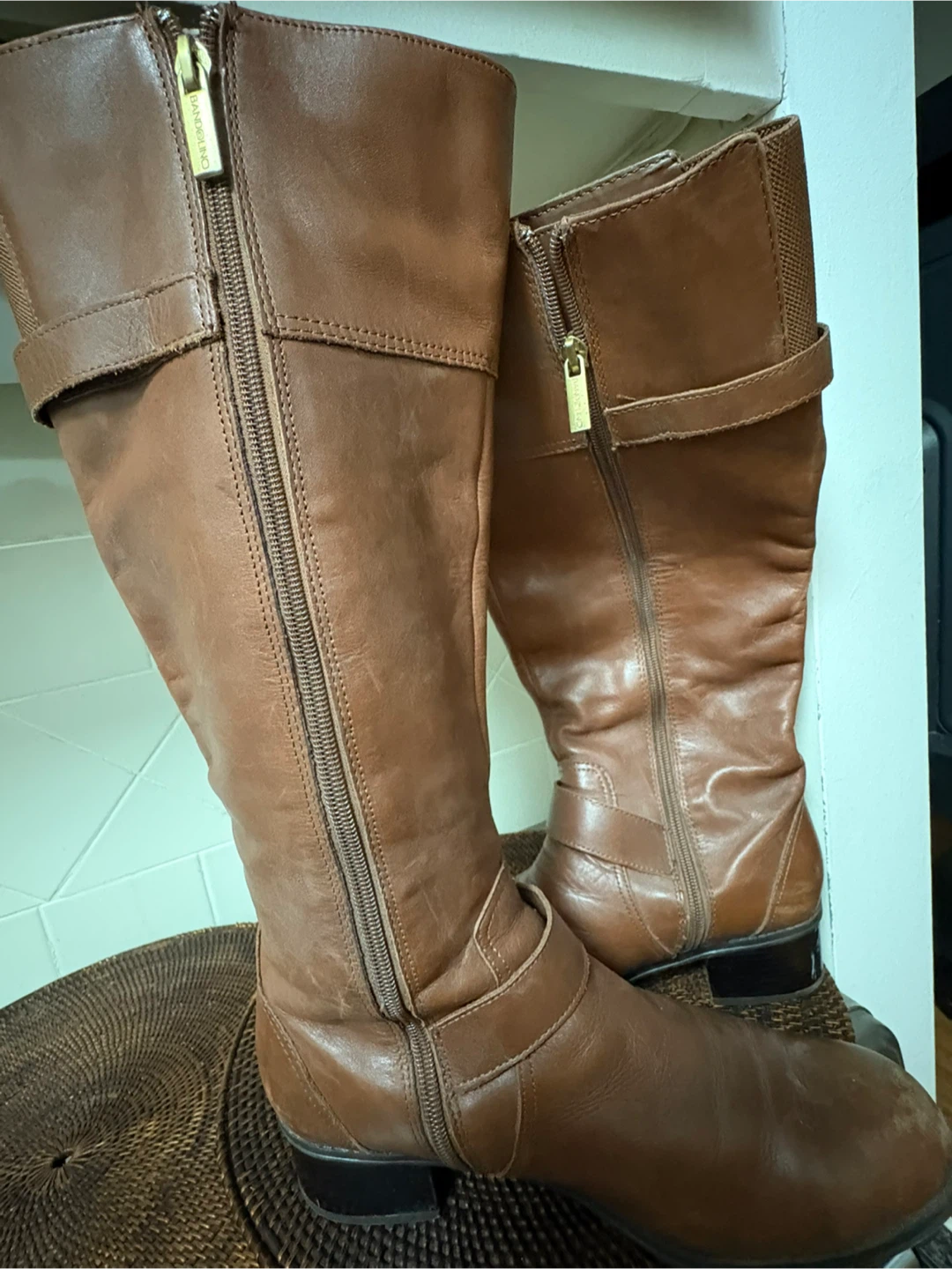 Bernardo Brown Leather Knee-High Boots