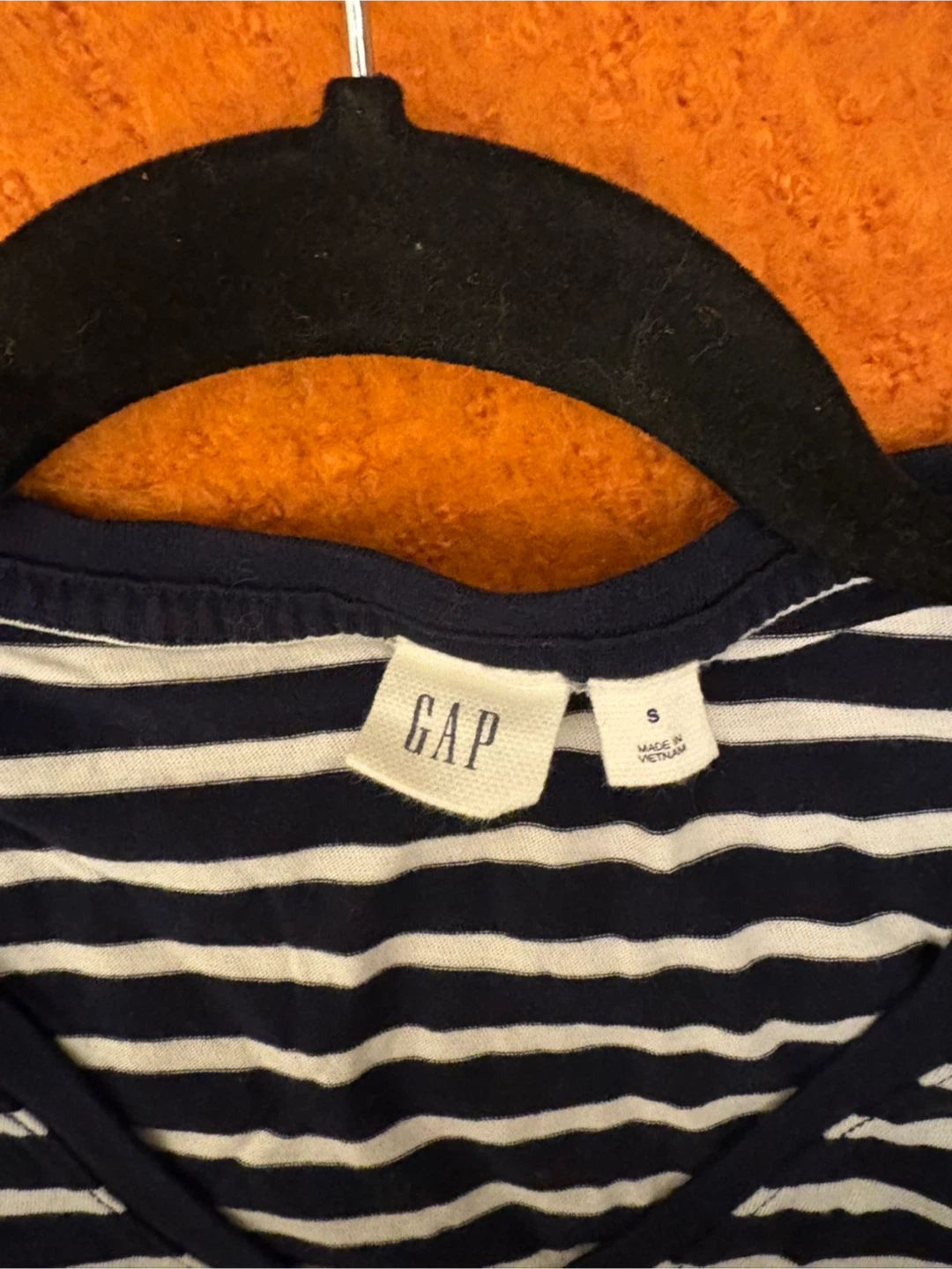 GAP Striped V-Neck T-Shirt Dress - Navy/White - Size S - photo 2
