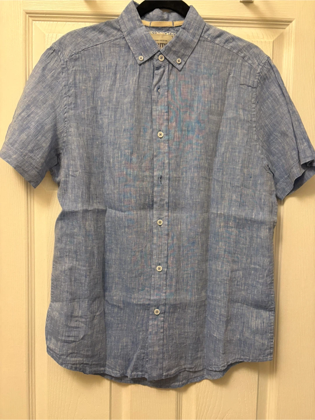 Heritage  Men's Linen Shirt - Blue - Size M