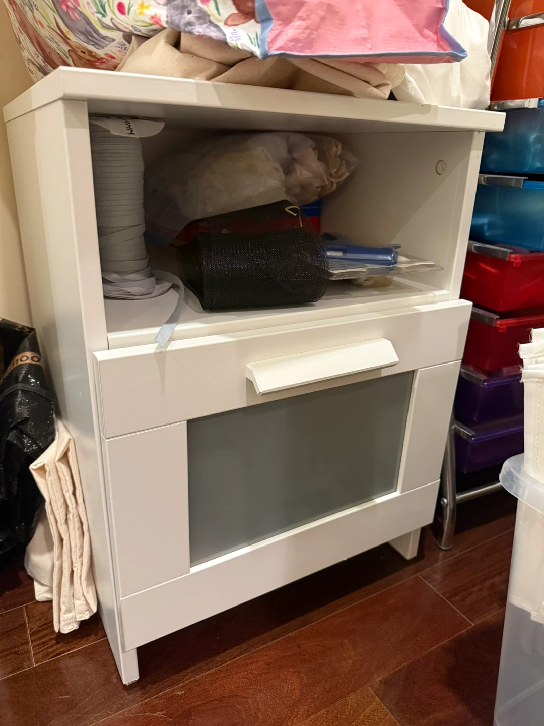 Ikea White Storage Cabinet with Drawer