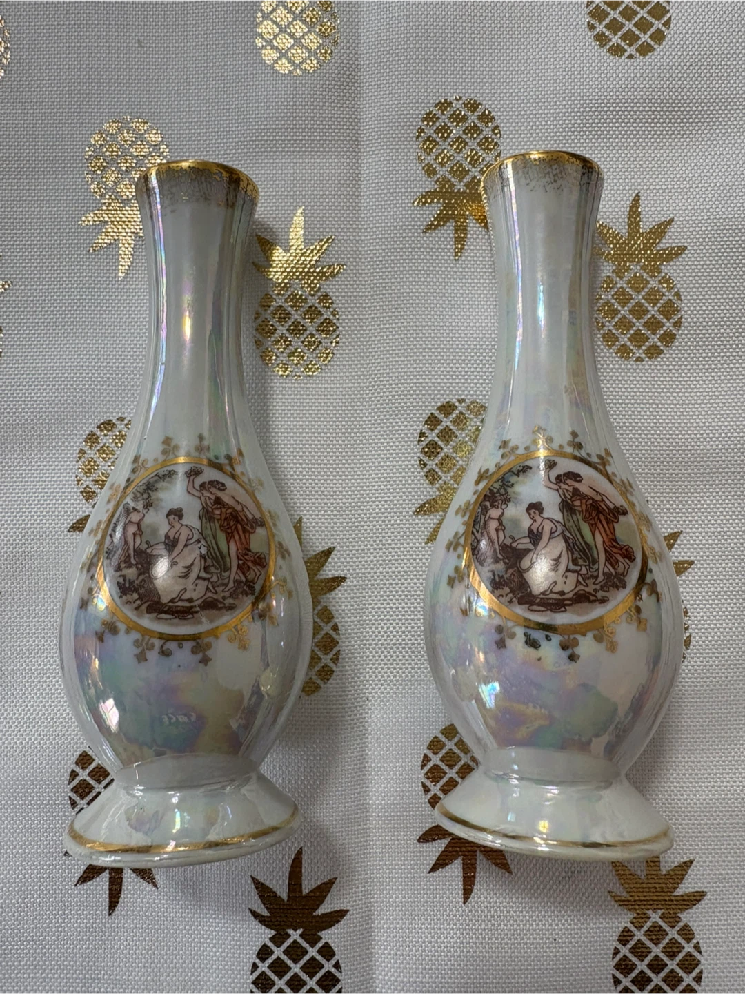 Two Vintage Porcelain Bud Vase - Made in East Germany