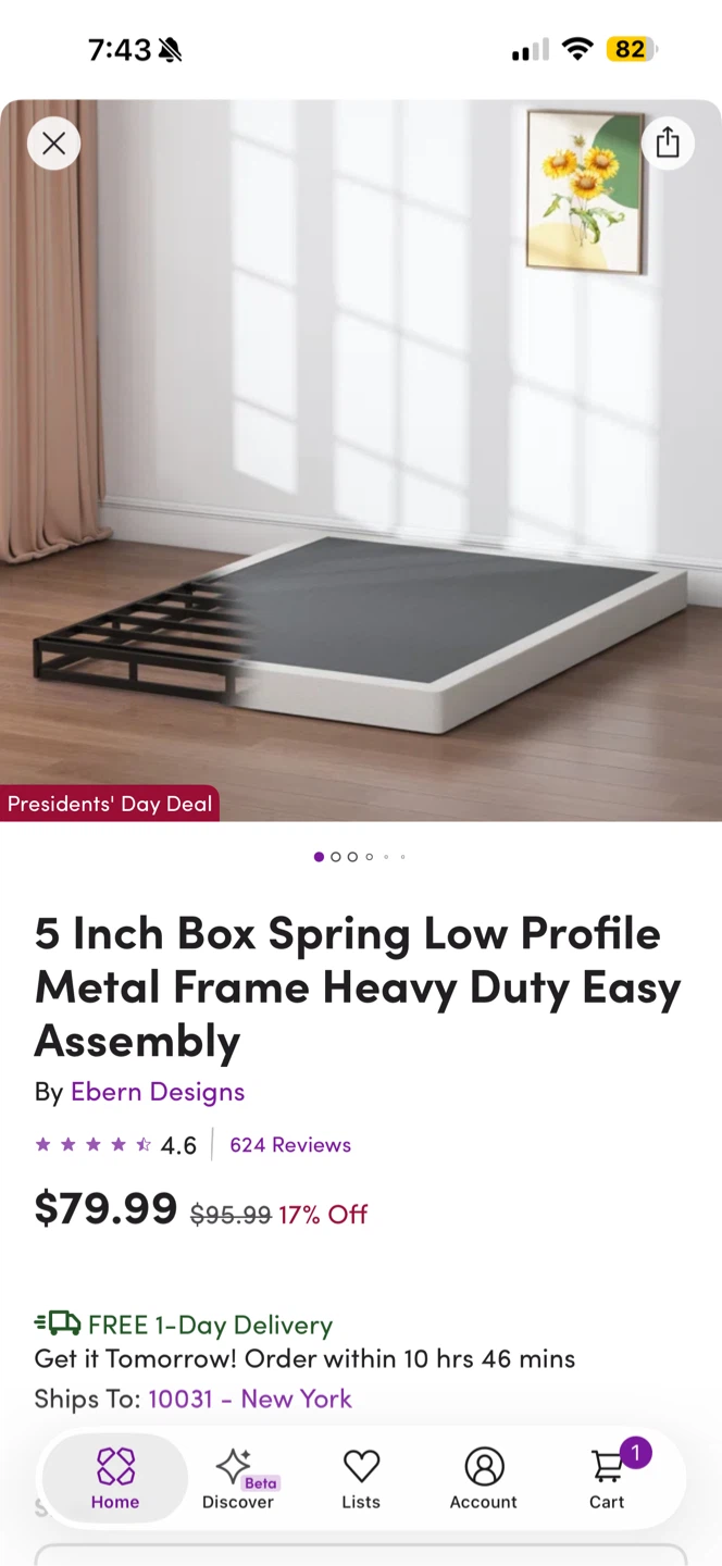 5 Inch Box Spring Low Profile Metal Frame Heavy Duty