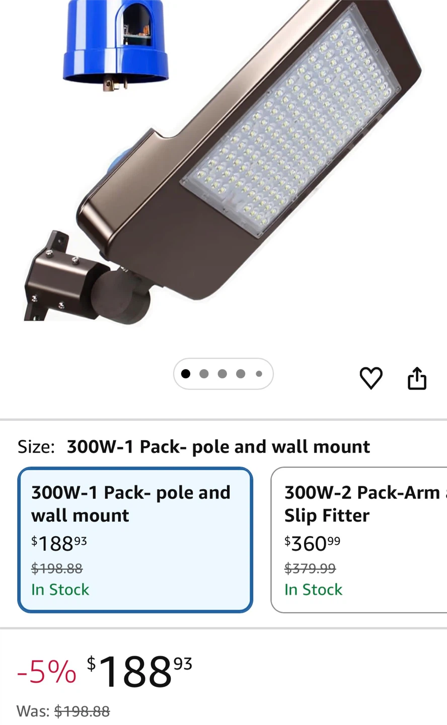300W LED Street Light with Photocell - photo 3
