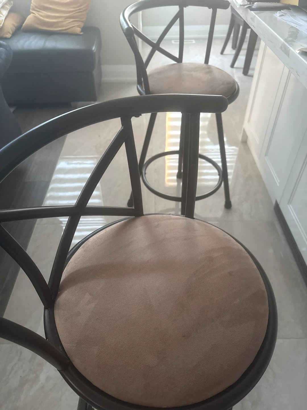 Set of 2 Swivel Bar Stools- counter height
