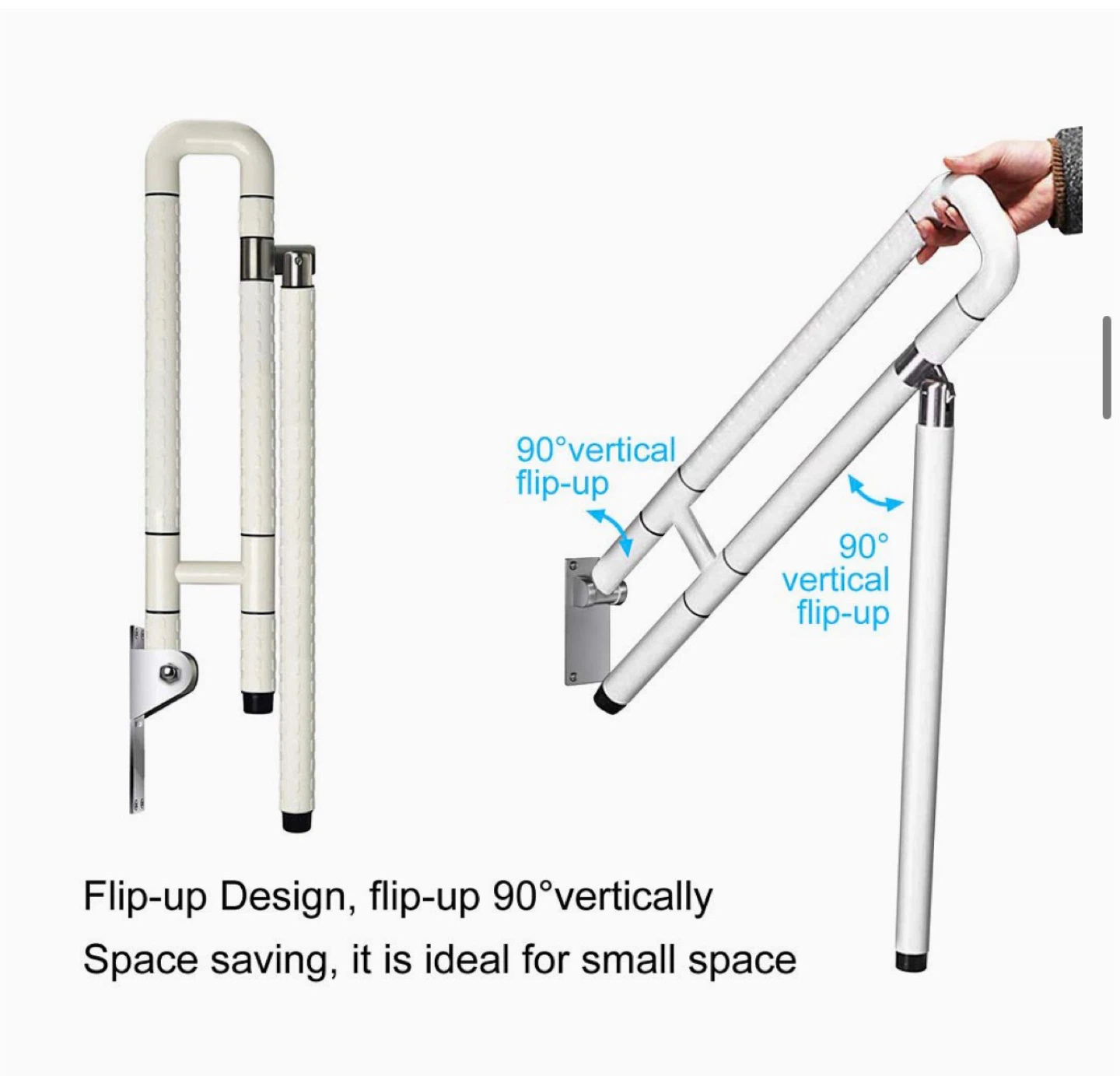 Foldable Toilet Grab Bar with Leg - photo 3