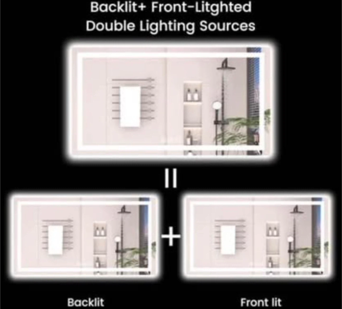 LED Bathroom Mirror with Backlit, Anti-Fog, 3 Color Adjustable - photo 3