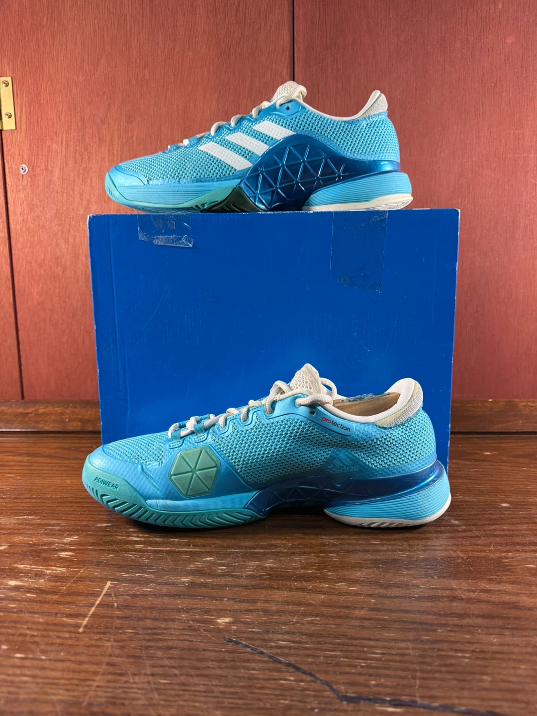 Adidas Mens Barricade 2017 Tennis Shoes Size US 9 Blue White