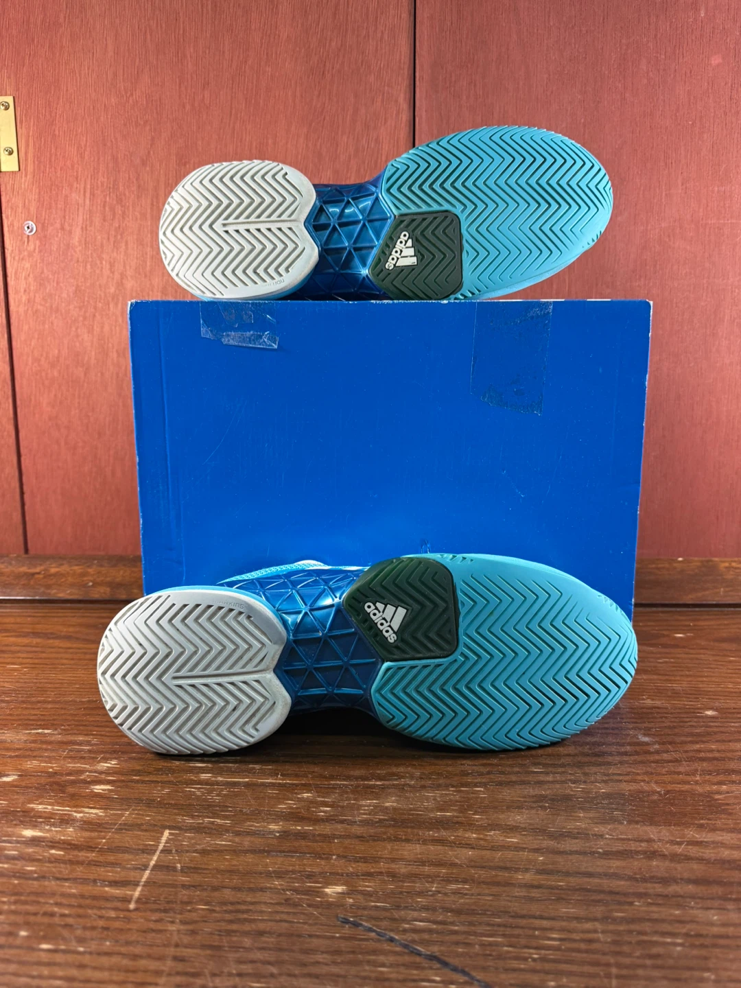 Adidas Mens Barricade 2017 Tennis Shoes Size US 9 Blue White - photo 3