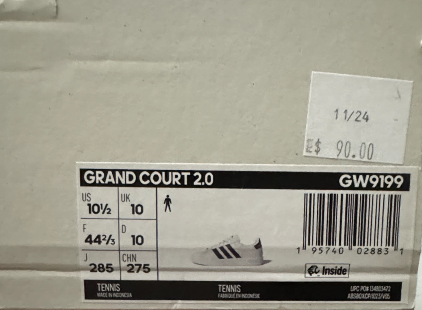 NEW Adidas Grand Court 2.0 - White/Black - photo 4