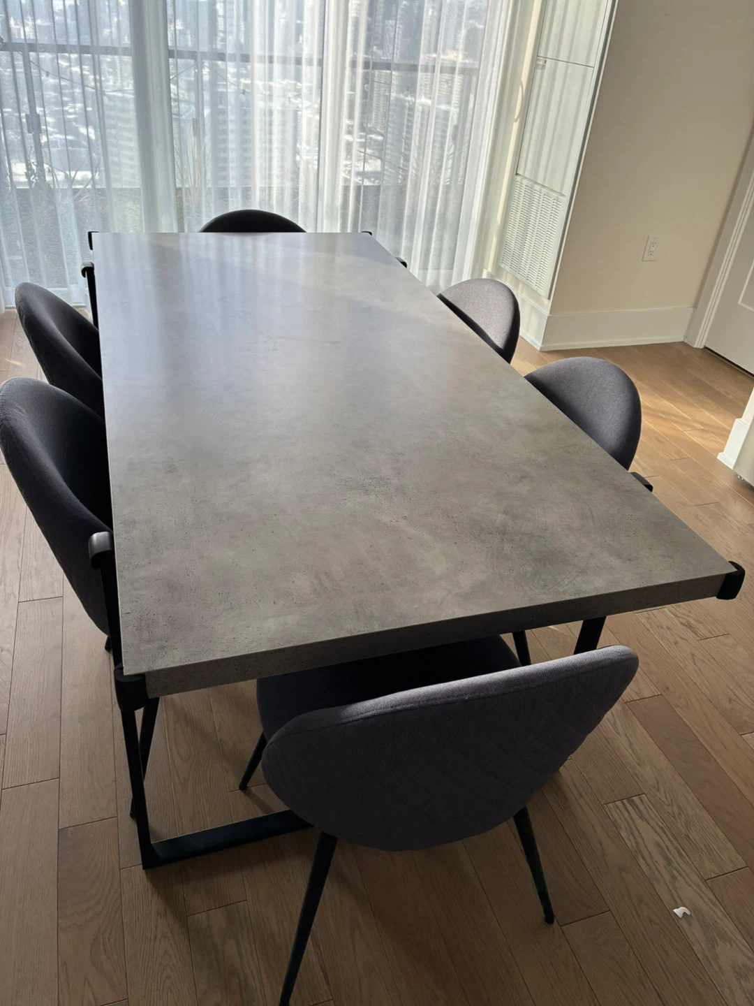 Grey Dining Table and 6 Chairs Set