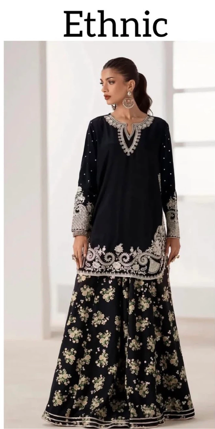 Pakustani Blue Salwar Kameez Suit Set - photo 2