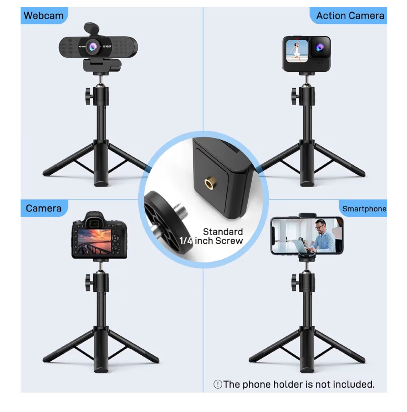 EMEET FHD 1080P Webcam with Built-in Mics & Tripod - photo 4