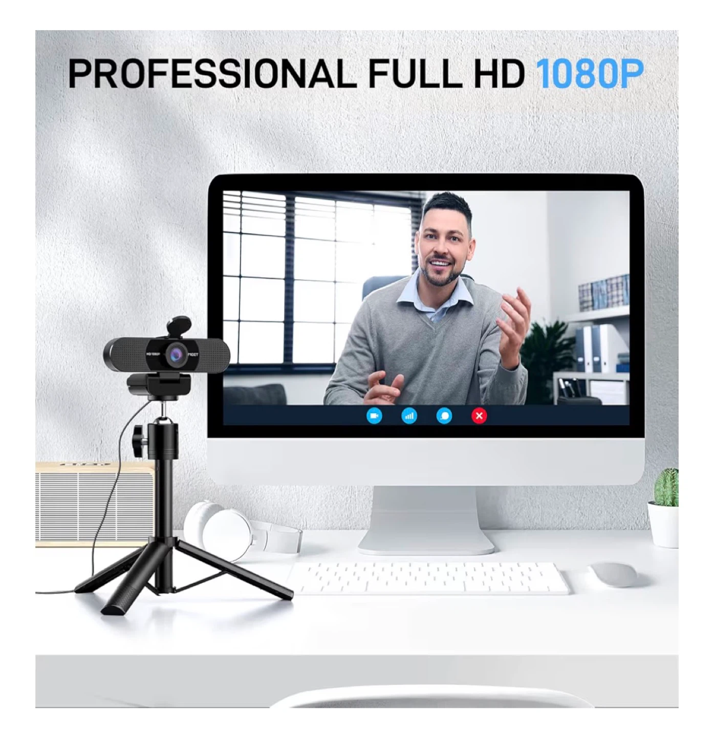 EMEET FHD 1080P Webcam with Built-in Mics & Tripod - photo 3