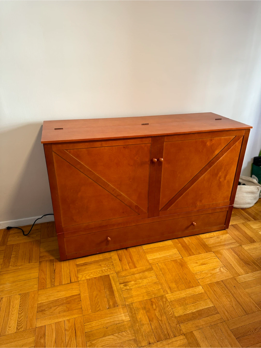 Queen Murphy Bed Cabinet with Mattress Included and Drawers