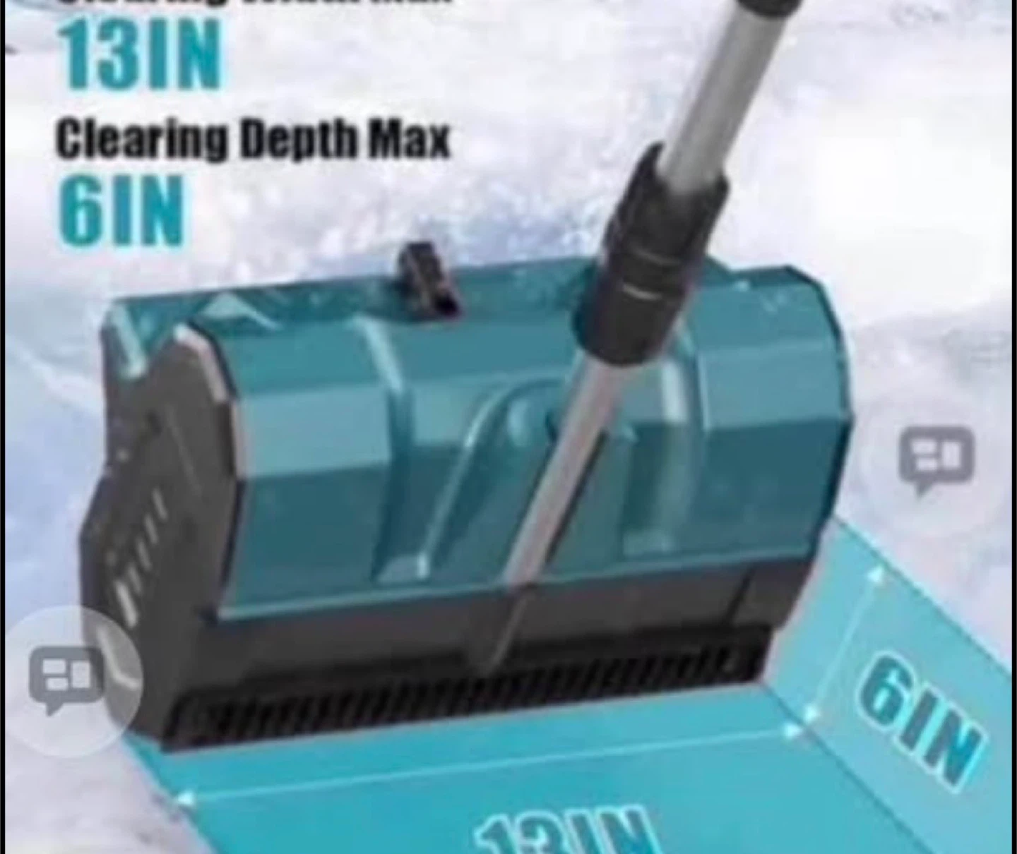 Electric Snow Shovel - 13" Clearing Width, 6" Depth