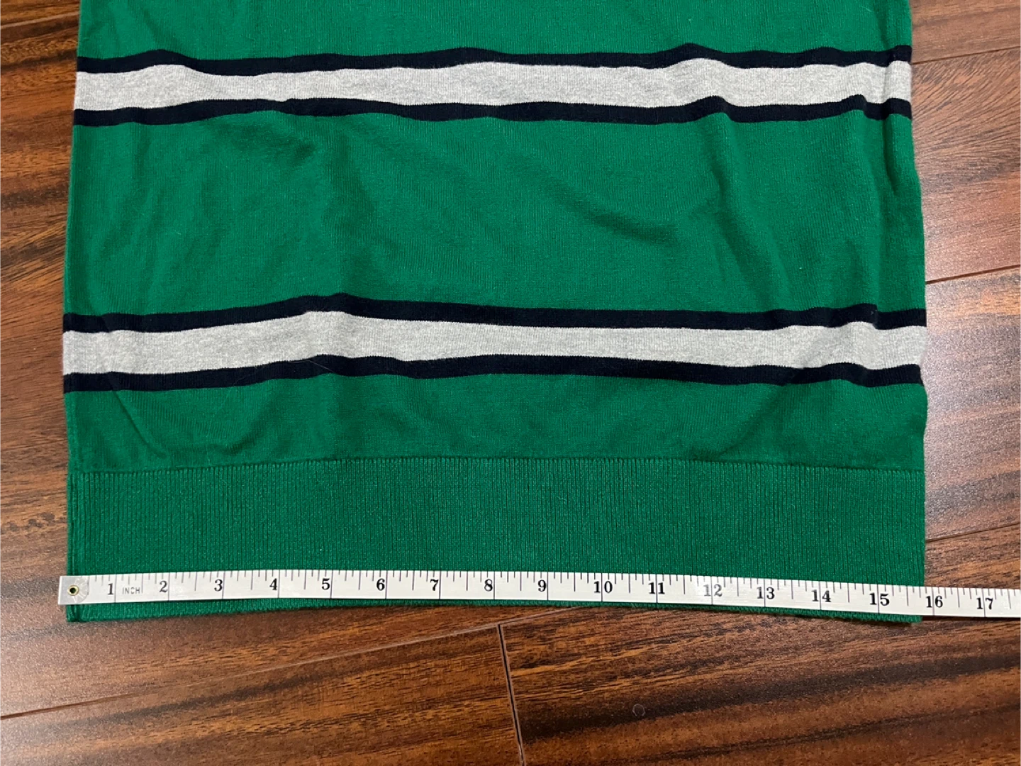 Gap men’s XS crewneck sweater, cotton, green striped - photo 4
