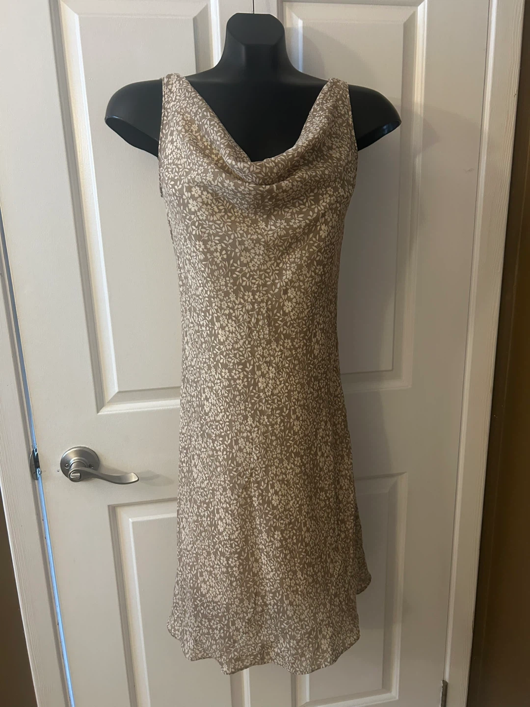 Vintage 90s FMX & CO Tan Floral Print Dress Size 5/6