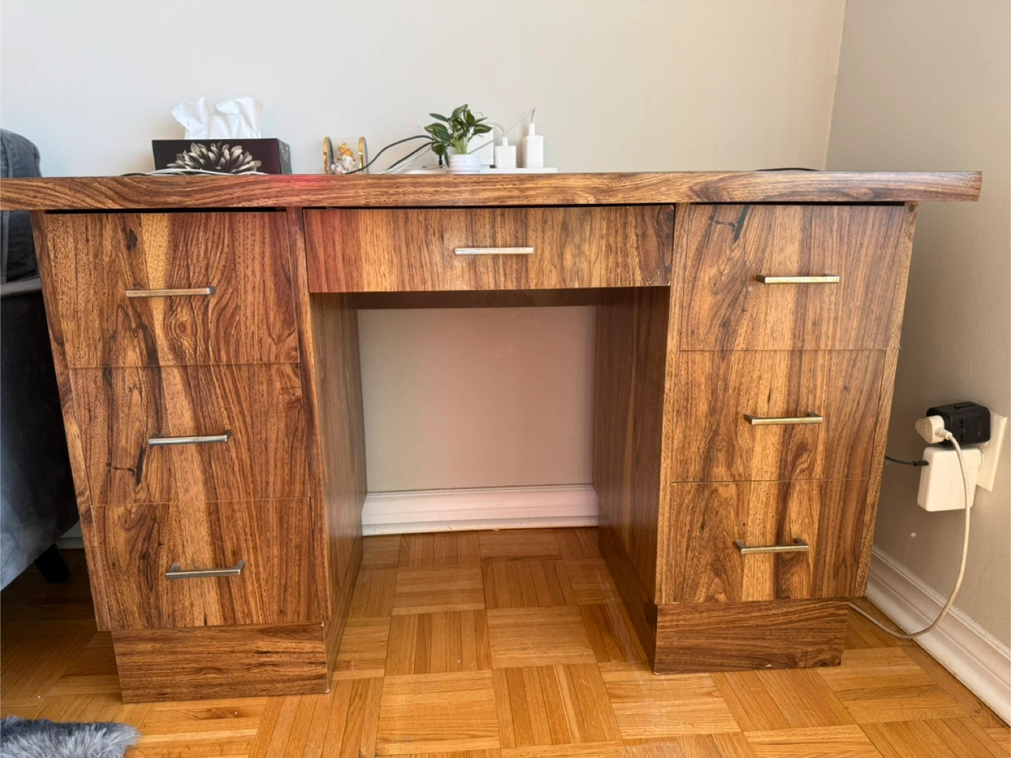 Solid Wood Office Desk with Drawers - photo 2