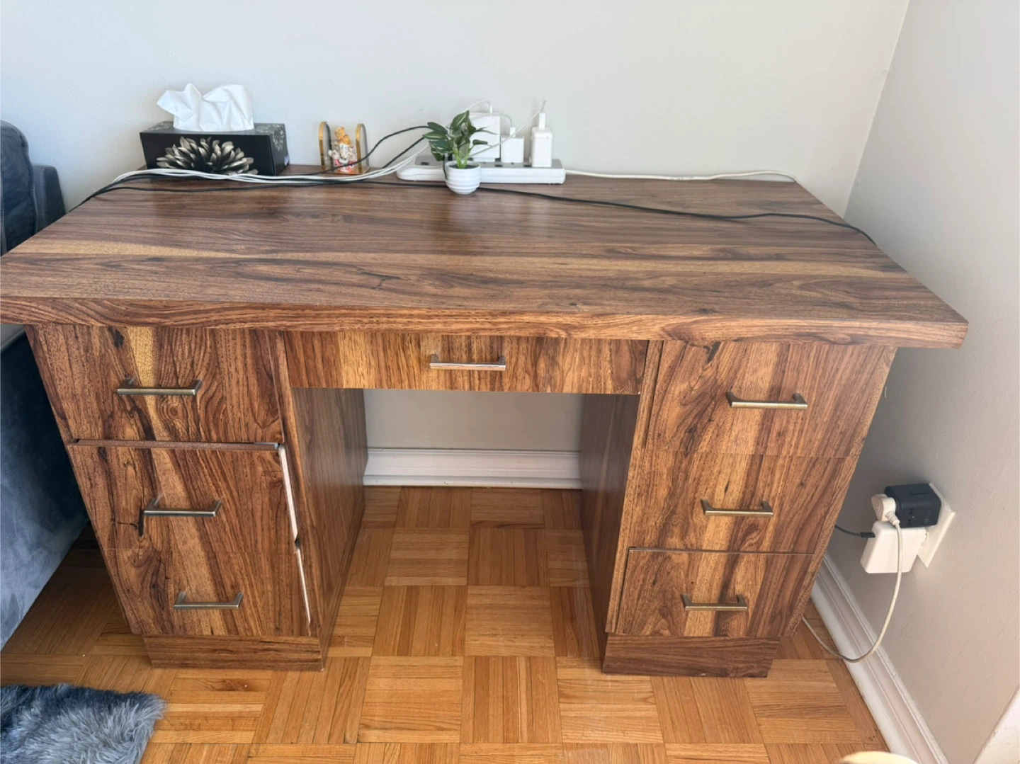 Solid Wood Office Desk with Drawers - photo 3