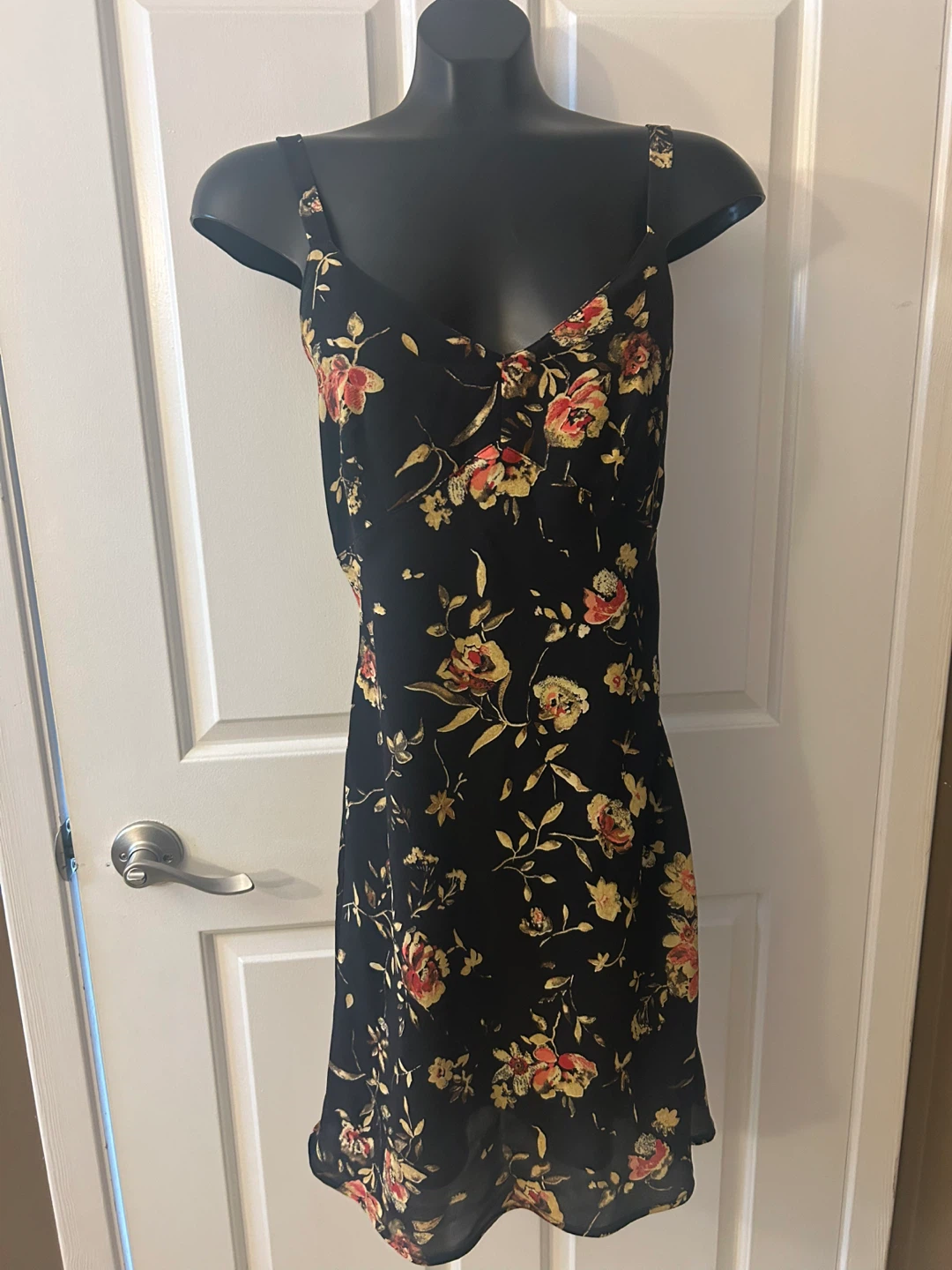 Vintage Late 90s ESPRIT DE CORP. Floral Black SunDress