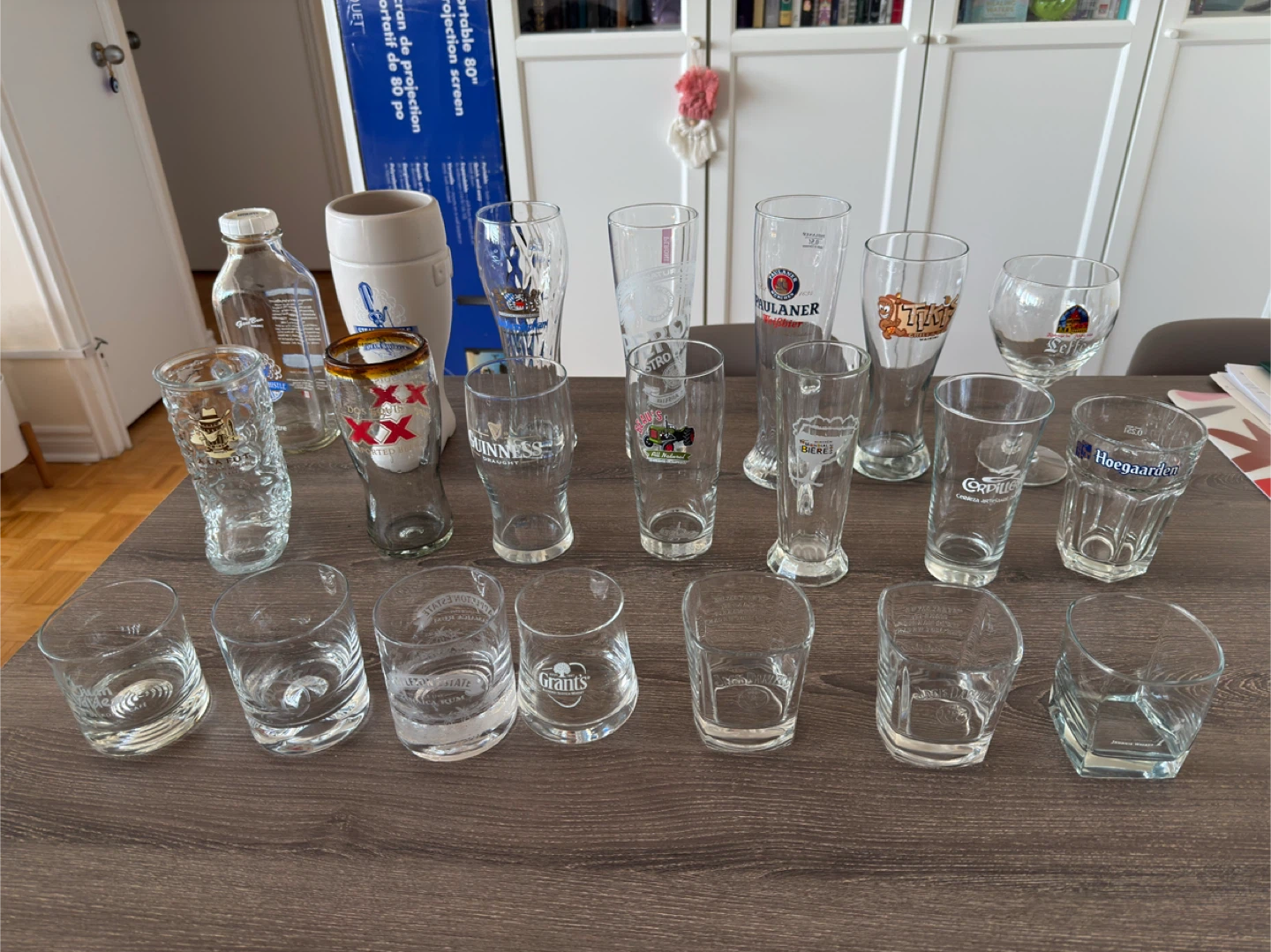 Assorted Collection of Beer & whiskey Glasses