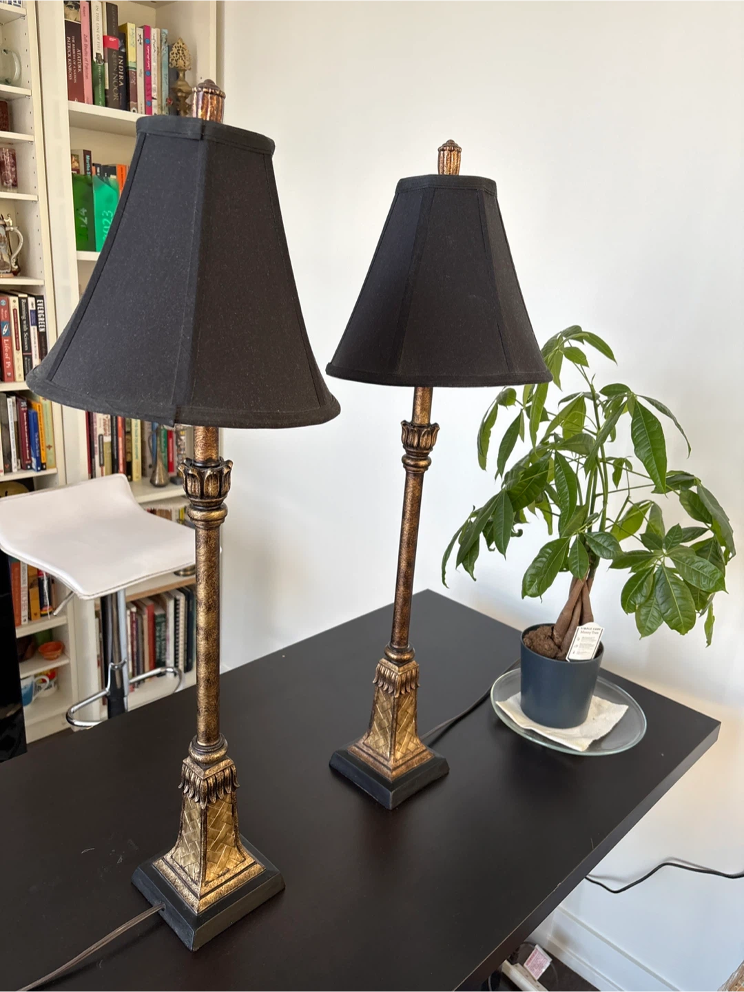 Pair of Black Table Lamps