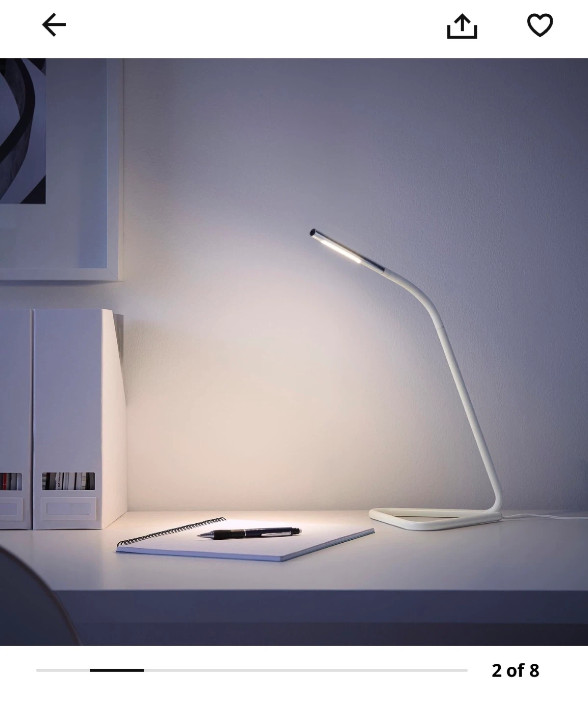 IKEA HÄRTE LED Work Lamp - White/Silver