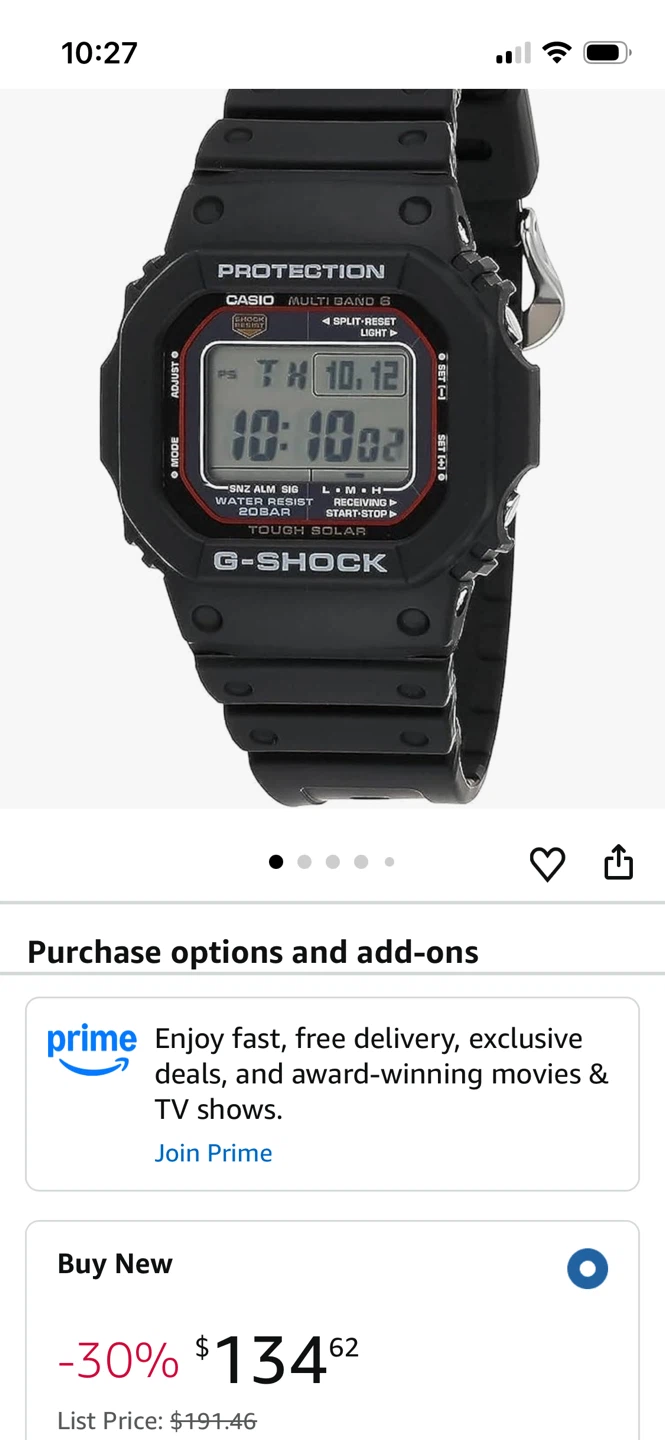 Casio G-Shock GWM5610-1 Men's Solar Black Resin - photo 5