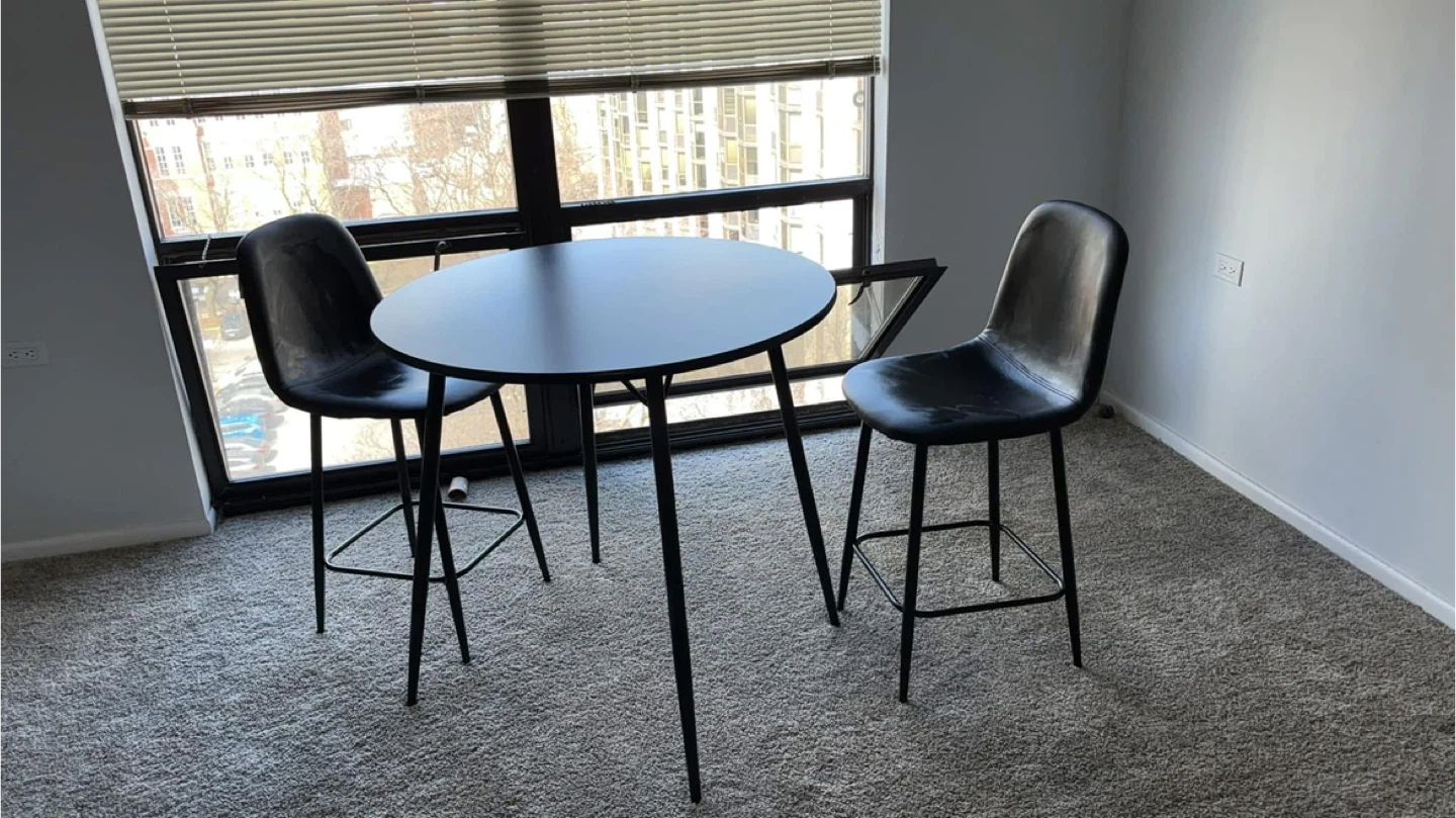 Black Round Bar Table with 2 Counter Height Stools - photo 5