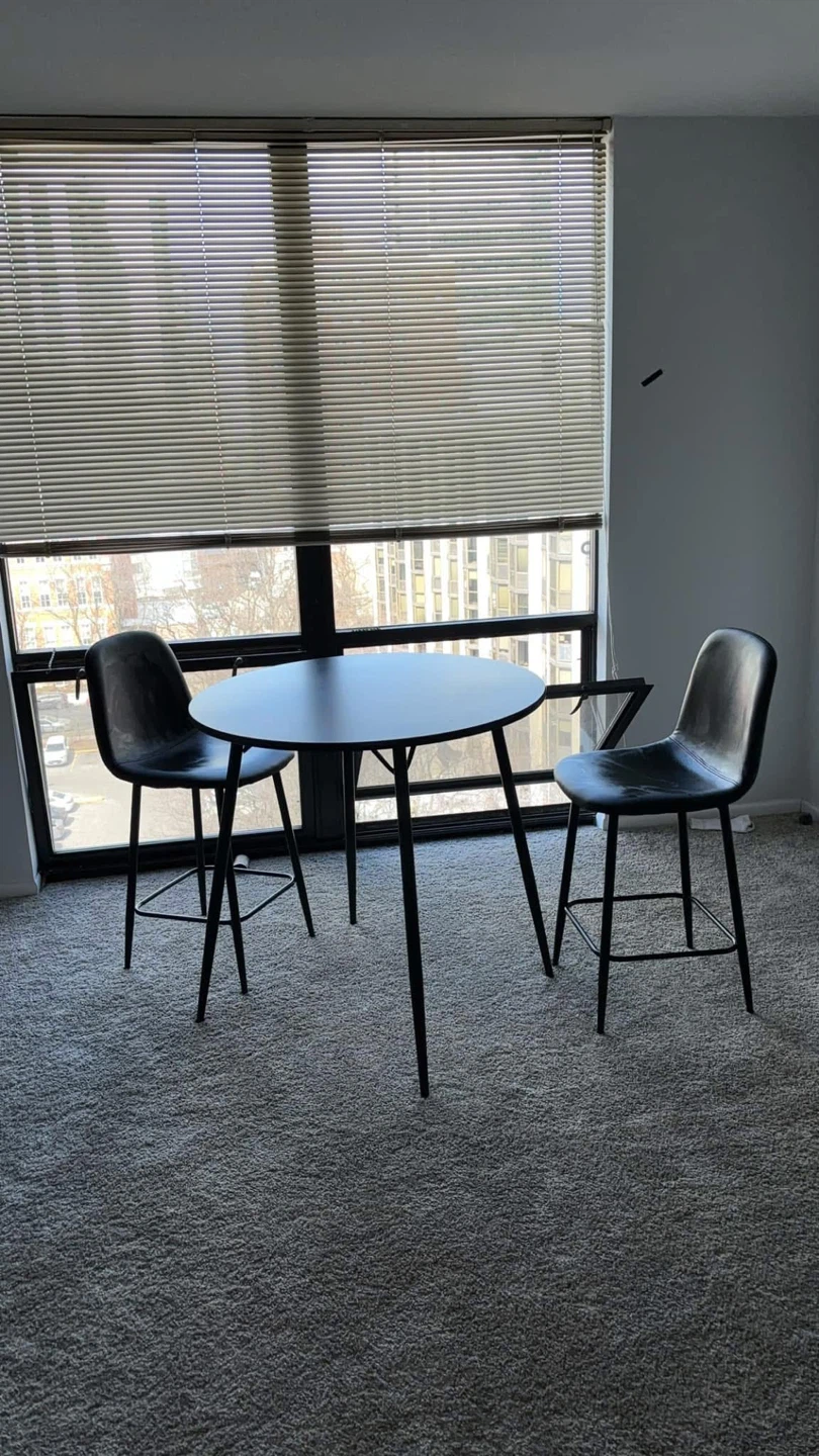 Black Round Bar Table with 2 Counter Height Stools - photo 2