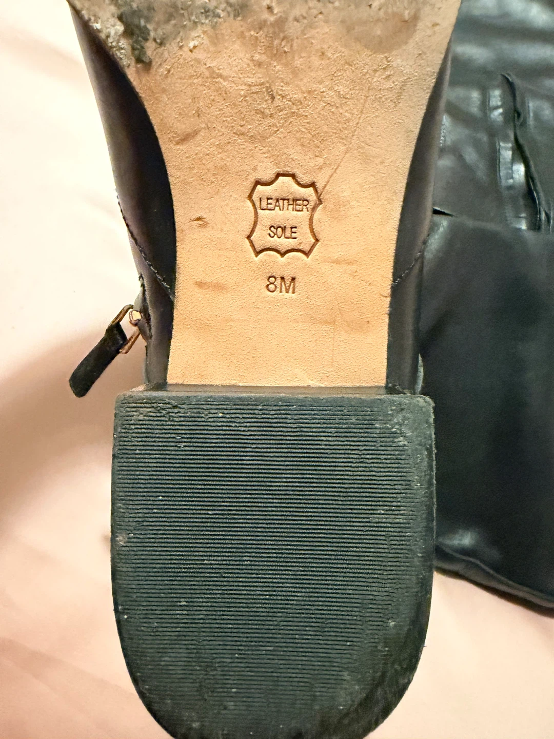 Tory Burch Black Leather  Boots with Gold Buckle - Size 8M - photo 4