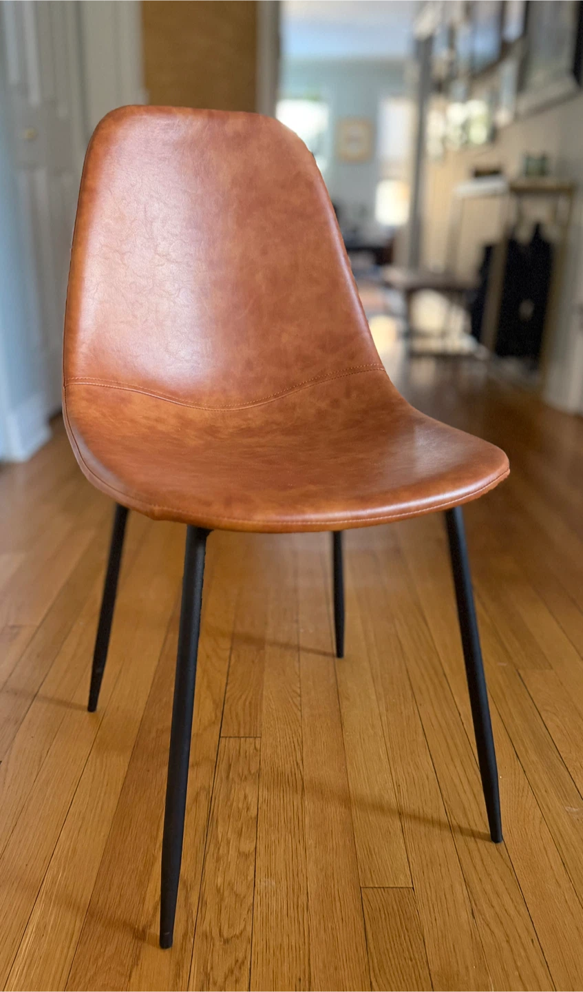 Brown Faux Leather Dining Chairs (Set of 4) - photo 4