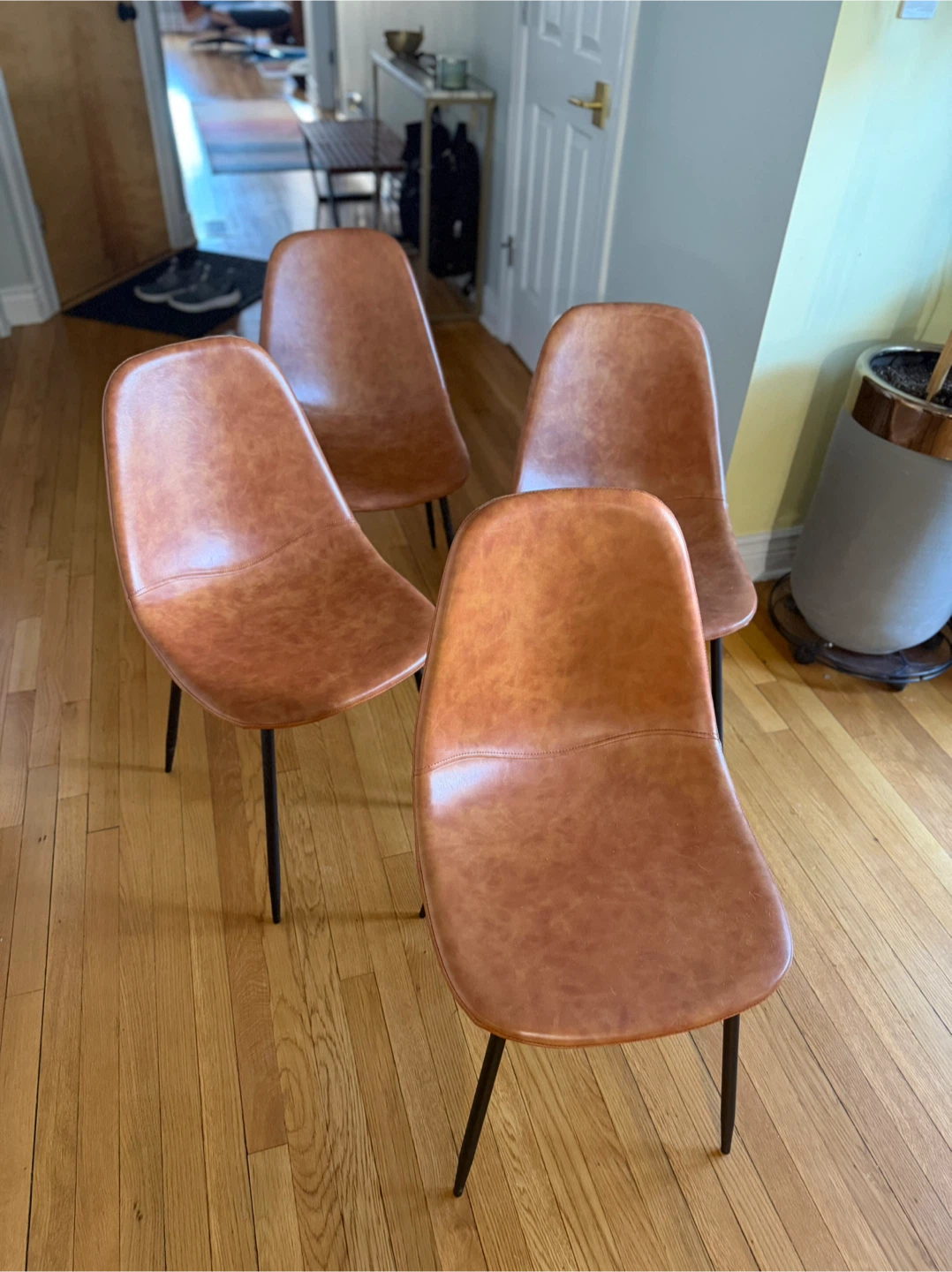 Brown Faux Leather Dining Chairs (Set of 4) - photo 3
