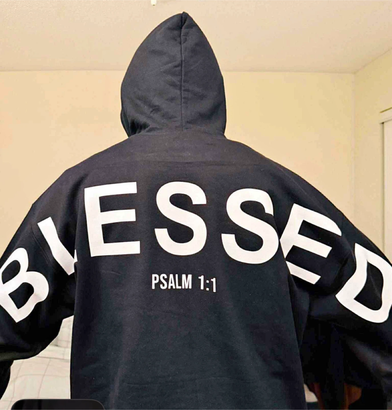 Black Hoodie "Blessed Psalm 1:1"