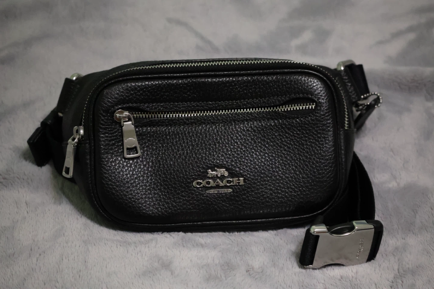 Coach Pebble Leather Belt Bag Black