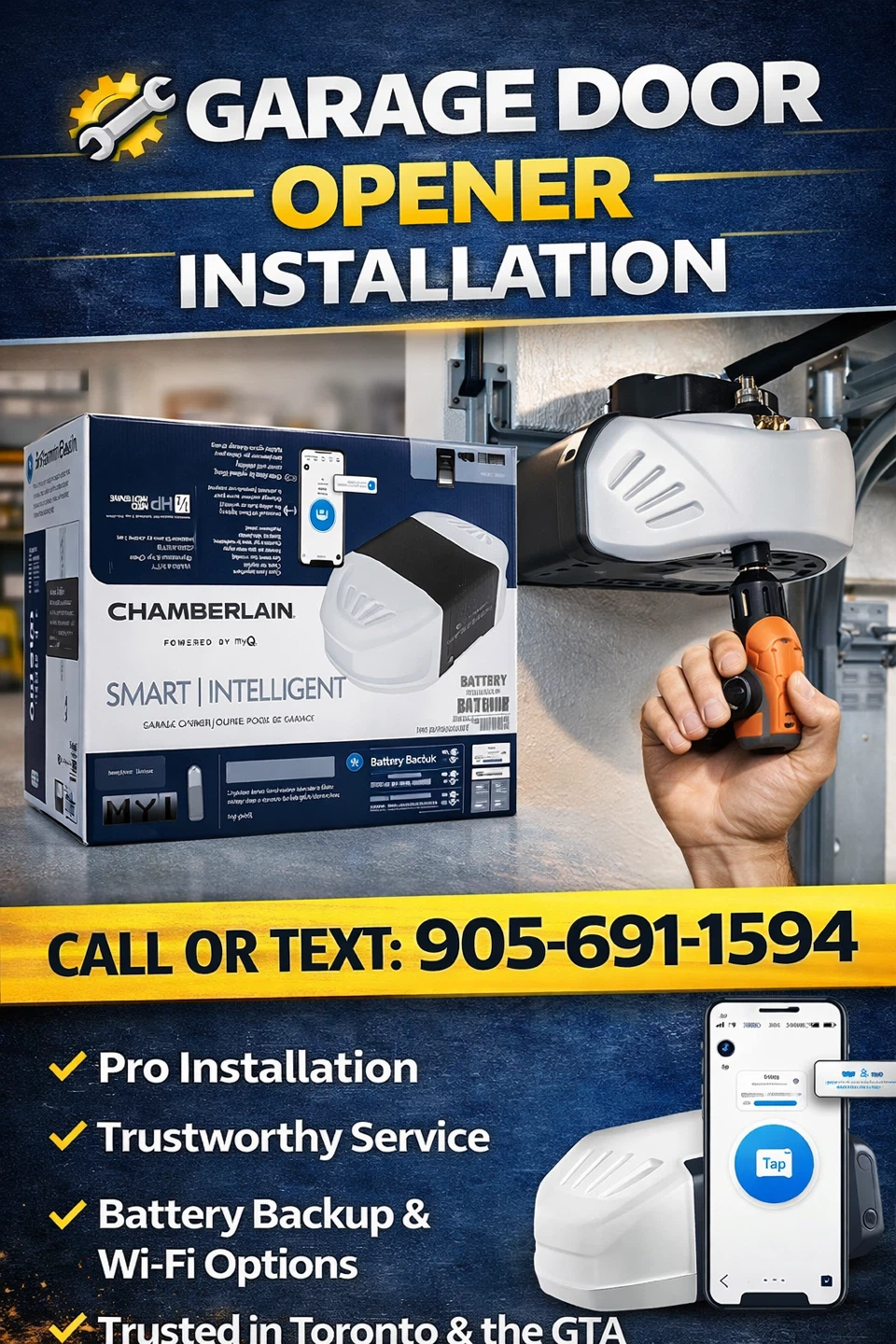 Chamberlain Smart Garage Door Opener Installation