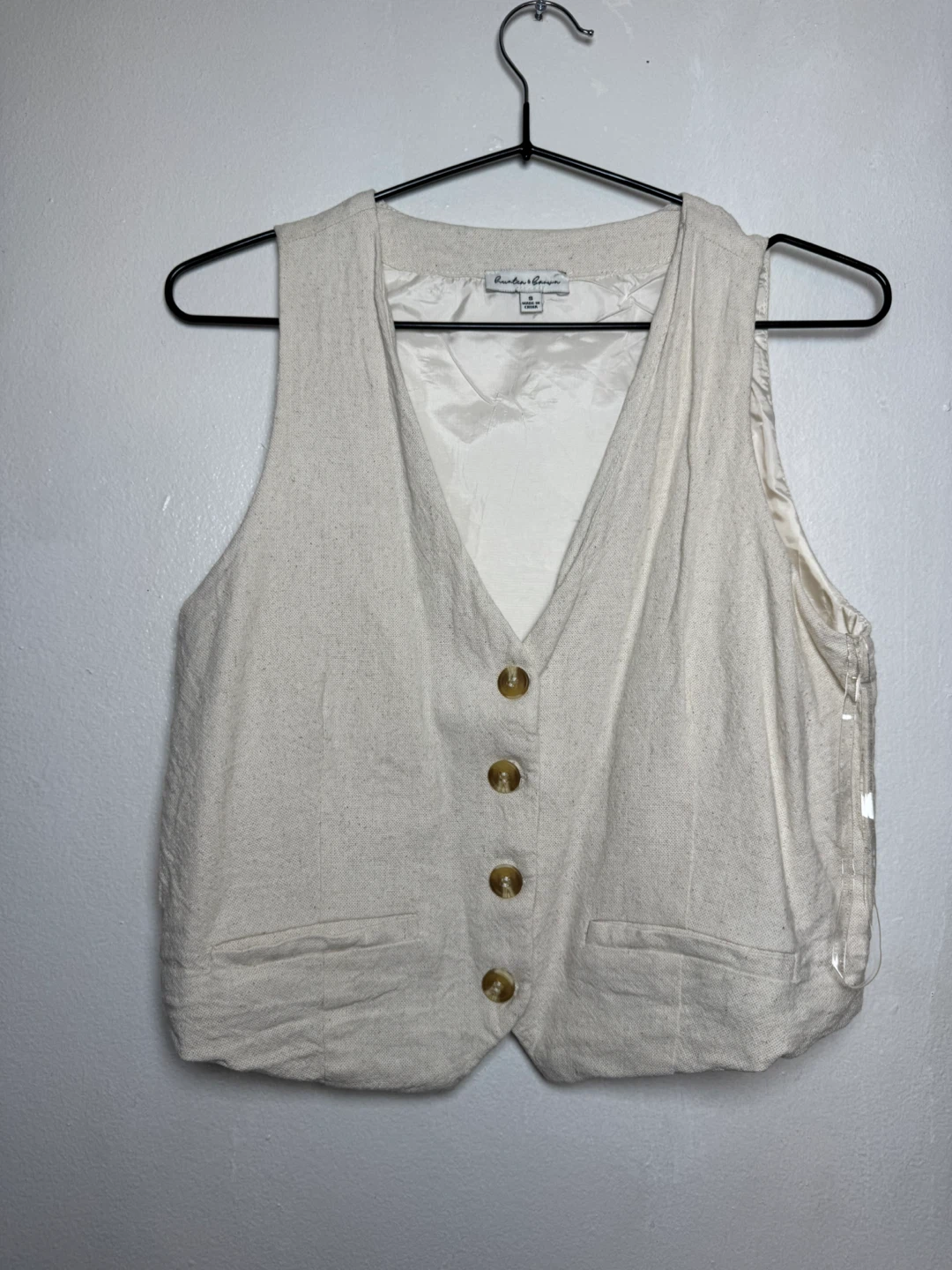 Hunter & Bell Women's Linen Blend Vest Size S