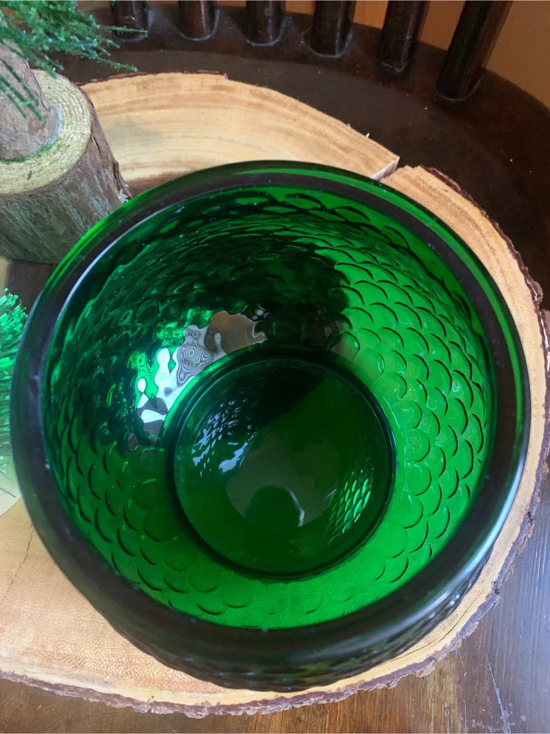 Vintage E.O. Emerald Green Glass Bowl/Planter🏆 - photo 2